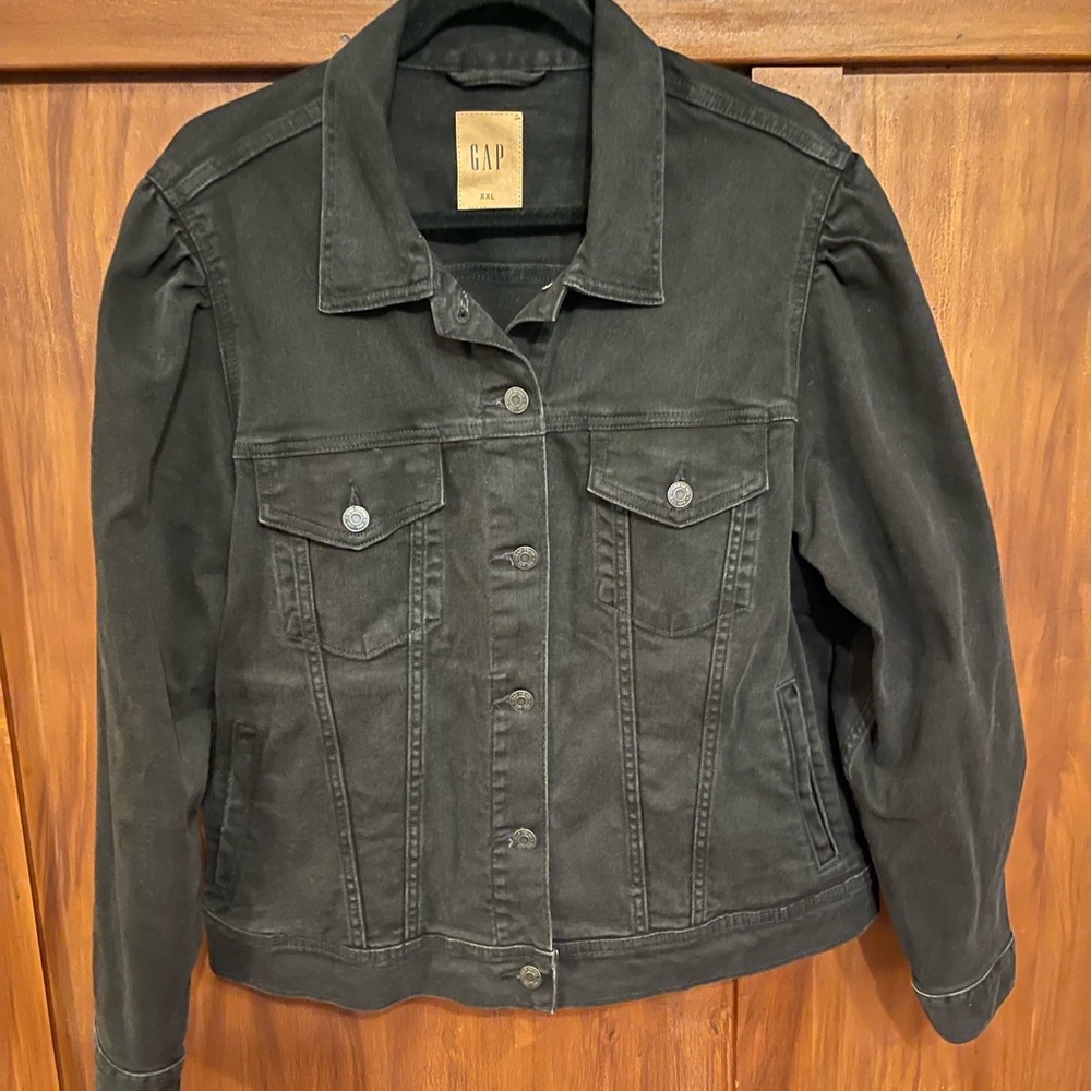 GAP Women's Black Charcoal Denim Jacket
